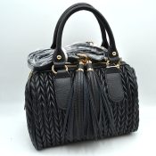 JY-0499 BK Quilted Tassel